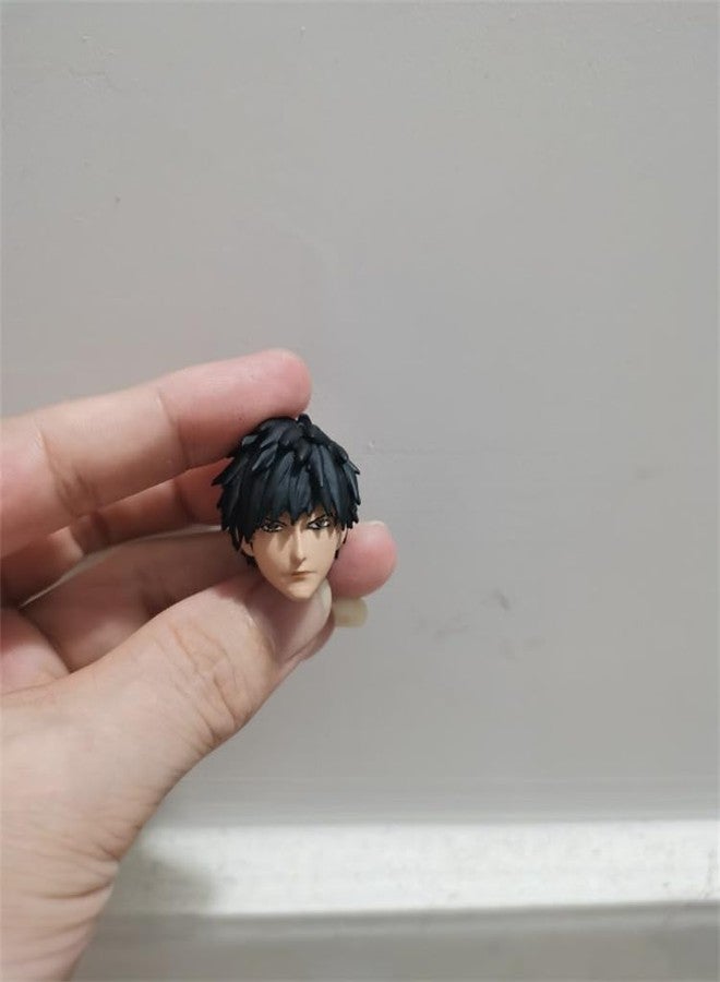 RoofWorld 1/12 Scale Male Head Sculpt,6inch Figure Doll Accessories Anime Boy PVC Male Soldier Head Carving Model Fit 6'' Miniature Action Figure Body - Image 4